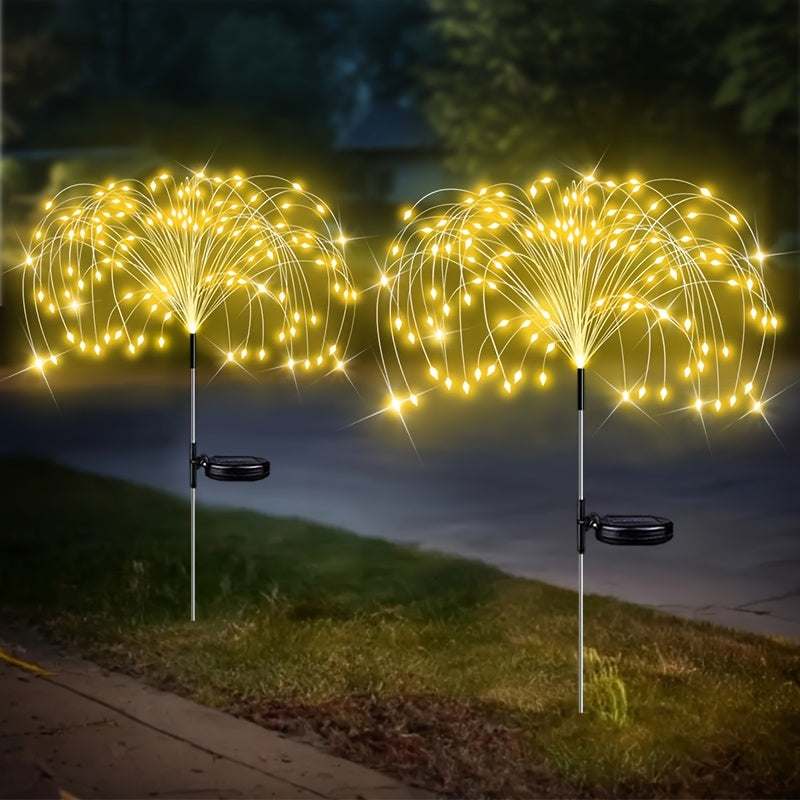 Luces solares para jardín, IP65 de alta calidad y resistentes a la lluvia, 8 modos de iluminación ajustables, adecuadas para caminos, patios traseros, jardines, decoraciones de fiestas navideñas, luces decorativas de tierra DIY.