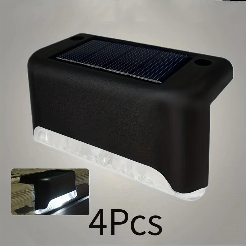 4pcs/8pcs Luz solar para escalones/escaleras, luces solares para exteriores con control de luz, luces solares para terraza para jardín, patio, escalones, barandilla, patio, decoración de camino de boda