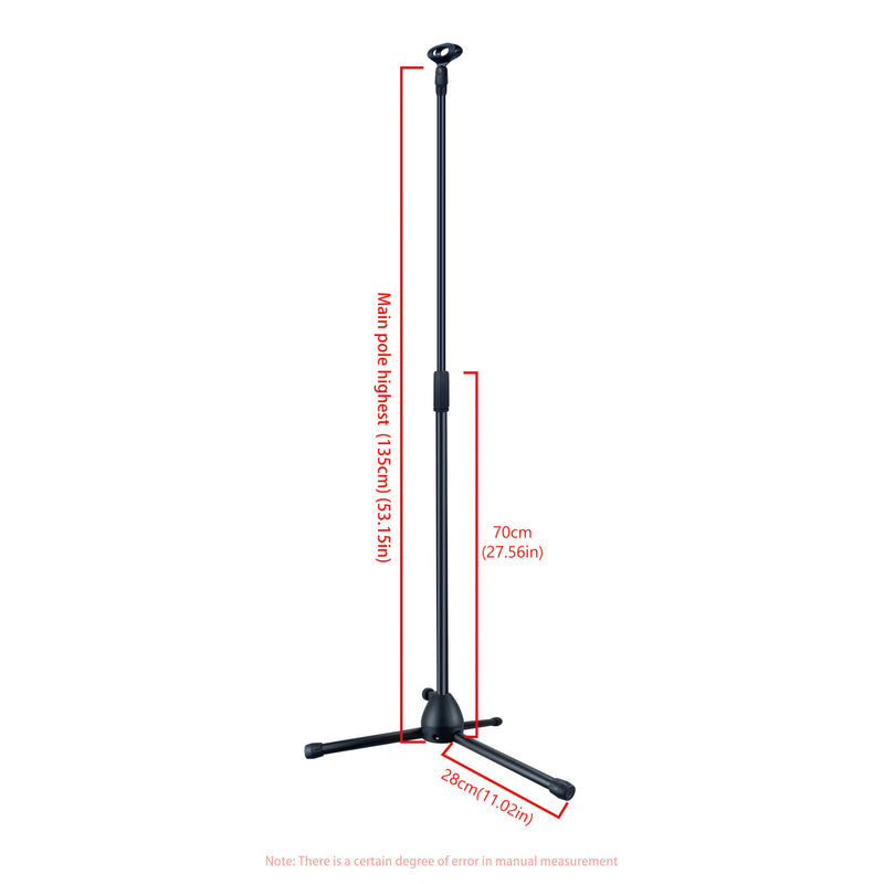Soporte de Micrófono Metálico Ajustable con Base de Trípode - Soporte para Microfonía Resistente para Actuaciones en Vivo, Grabación de Estudio, Canto Callejero y Escenario, Apoyo Versátil, Construcción Robusta, Diseño Sólido, Soporte Estable, Configurac
