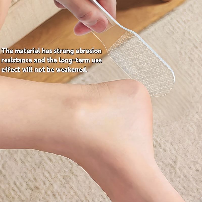 Limpiador de Pies de Vidrio - Exfoliante y Removedor Doble Cara para Pies Suaves, Herramienta de Pedicura Manual con Mango Ergonómico, Sin Necesidad de Electricidad, Cuidado Portátil para Uso Doméstico