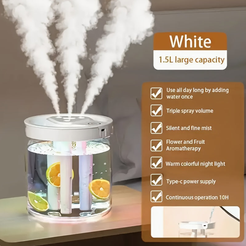 Humidificador de Nebulización con Gran Capacidad Alimentado por USB, 3 Modos de Nebulización, Sensor de Humedad en Tiempo Real, Diseño Elegante en Blanco, Verde y Rosa - Adecuado para Dormitorio y Oficina, Difusor de Aromaterapia Fresco, Regalo Perfecto
