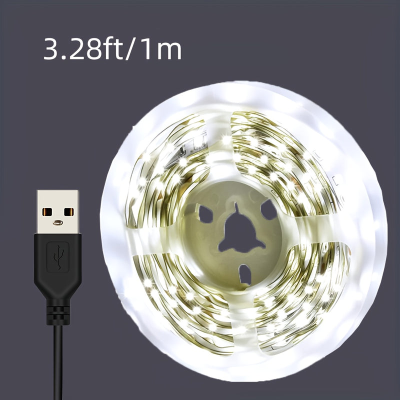 Luces LED 91.44cm-15.24metro para iluminación de dormitorio, Conectar y reproducir, con blanco cálido de 3000K y blanco de 5600K, Adecuado para familias de vacaciones, fiestas, vitrinas de exhibición interior, iluminación de fondo de TV