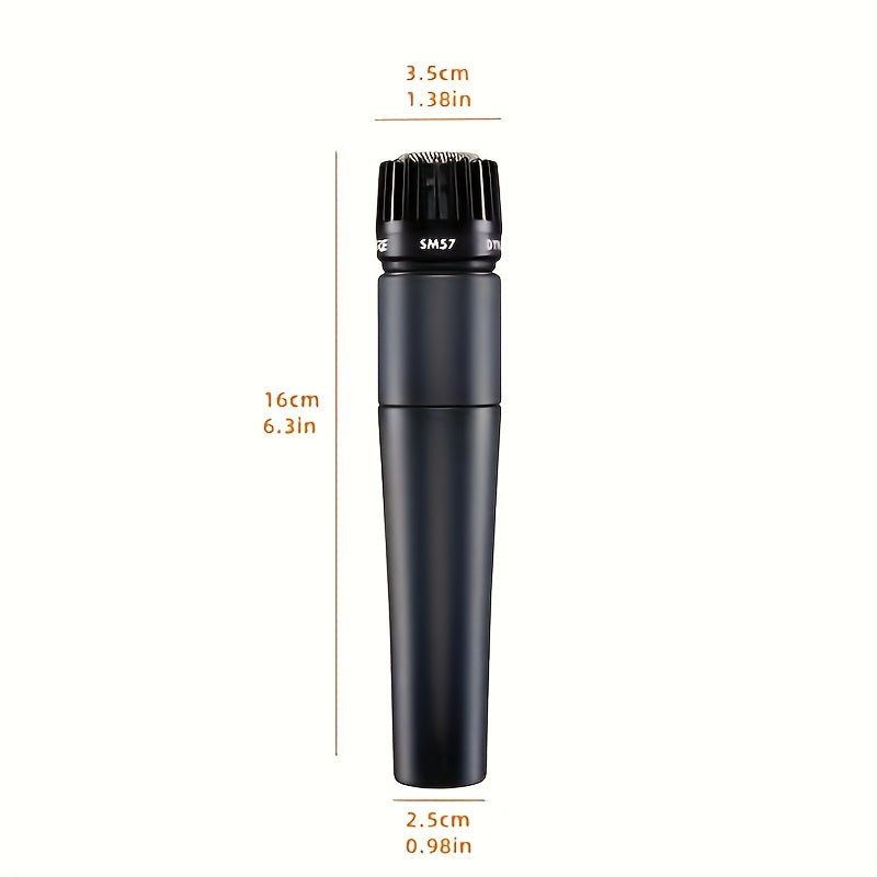 Micrófono dinámico SM57 para instrumentos - Micrófono inalámbrico profesional de mano para escenario, karaoke y grabación vocal, con enchufe de 6,35 mm, negro con accesorios (no necesita batería), micrófono de escenario | Micrófono profesional | Micrófon