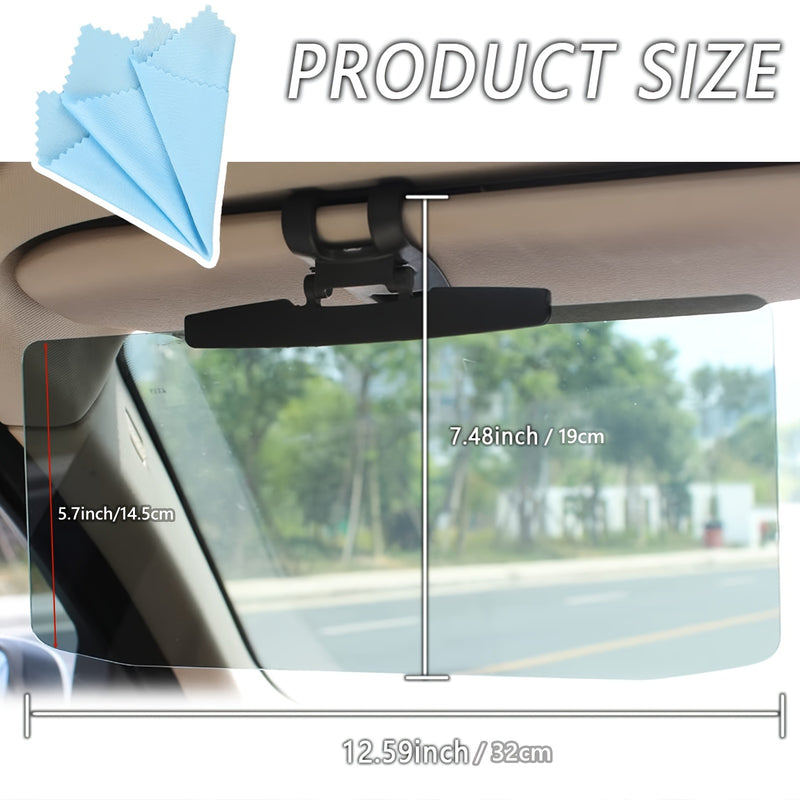 Extensión Polarizada Antideslumbrante para Visera de Coche – Material Acrílico, Bloquea la Luz Desordenada, Reduce la Ceguera por Nieve y Rayos UV, Instalación Fácil con Encaje para Todos los Vehículos, Visera para Coche
