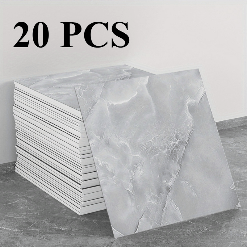 20/40 piezas de pegatinas de pared de efecto mármol de lujo - Azulejos de pared de ducha de PVC impermeable para baño, cocina, sala de estar - Fáciles de aplicar, sin residuo, ensamblaje DIY, estilo clásico, decoración de pared de baño | Decoración de pa