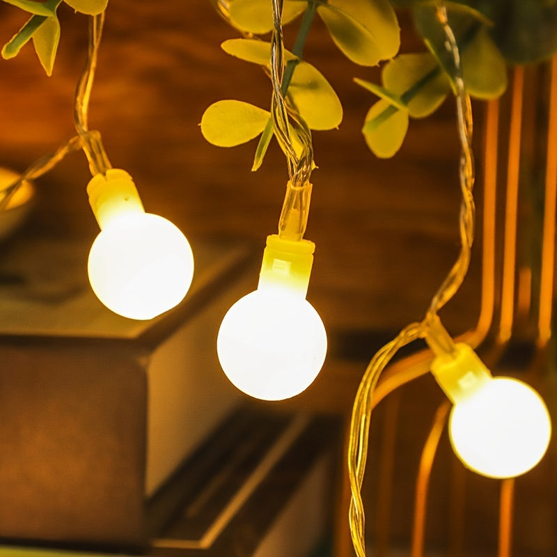 Luces LED para exteriores, decoración de camping, bodas, toldos y carpas, con caja de batería, en forma de bolas