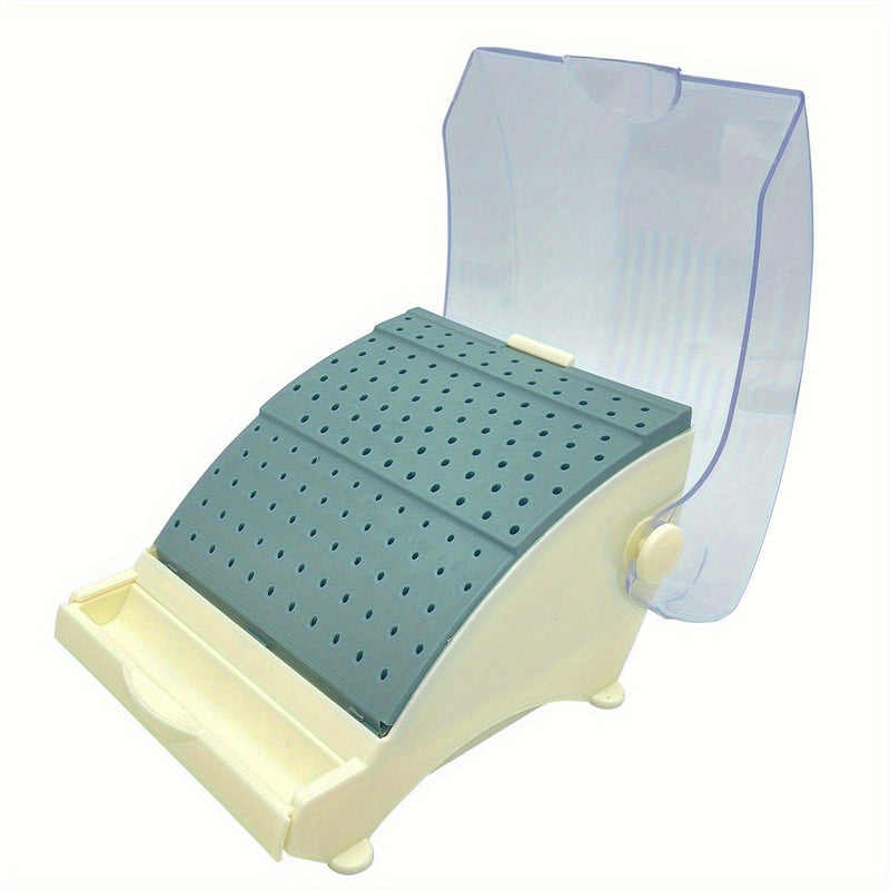 Organizador de Colocación para Brocas de Plástico con 142 Agujeros - Estuche Esterilizable Autoclavable con Cierre Seguro, Porta Desinfectante Duradero para Fresas Dentales, Manos y Pies, Cajón Extraíble & Diseño Transparente, Dispensador de Sanitizante