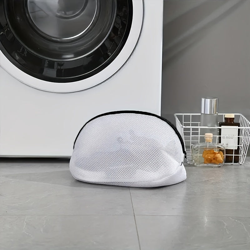 Bolsa para ropa sucia de Navidad, protector de zapatos de tela, forma curva, múltiples usos, tejido con cierre de cremallera, para lavandería y lavadora, bolsas para ropa sucia, 1 unidad