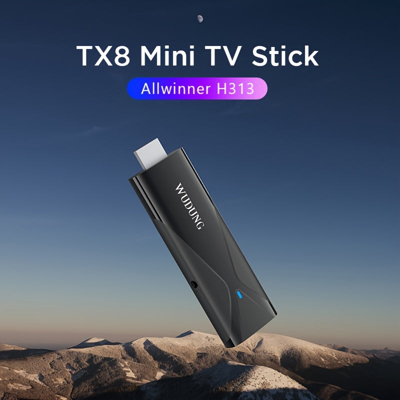 WUDUNG TX8 Smart TV Box Android 10.0, Dongle sin varillas Allwinner H313 2.4G Mini TV Stick 4K, Ideal para Regalos de Hogar y Oficina