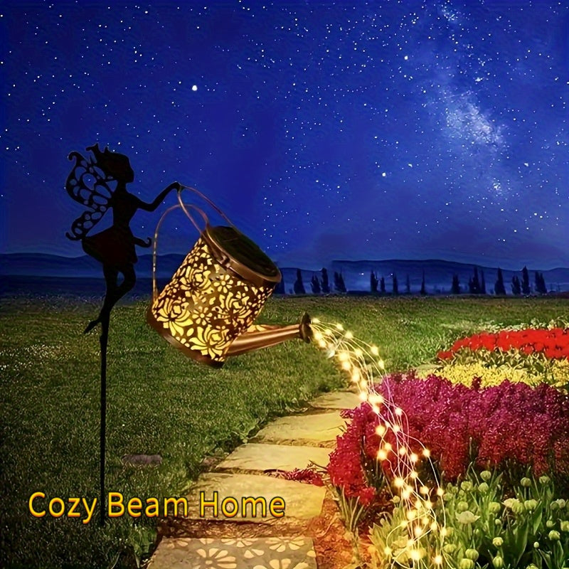Regadera de hadas con luces solares, ideal para jardín, pérgola, porche y césped del patio, decoración festiva. Regalo perfecto para mamá, vecinos y amigos. Luces exteriores aptas para las 4 estaciones