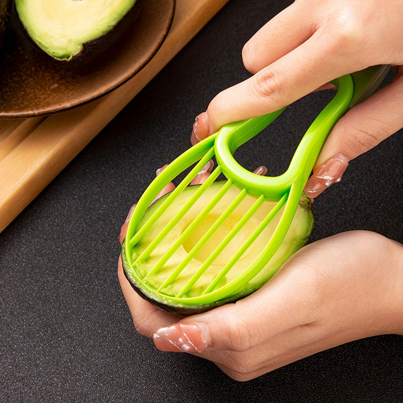 Cortador y Pelador de Aguacate 2 en 1 - Gadget de Cocina Multifuncional para Preparación Fácil, Polipropileno Duradero, Apto para Alimentos, Pelador, Cortador de Frutas