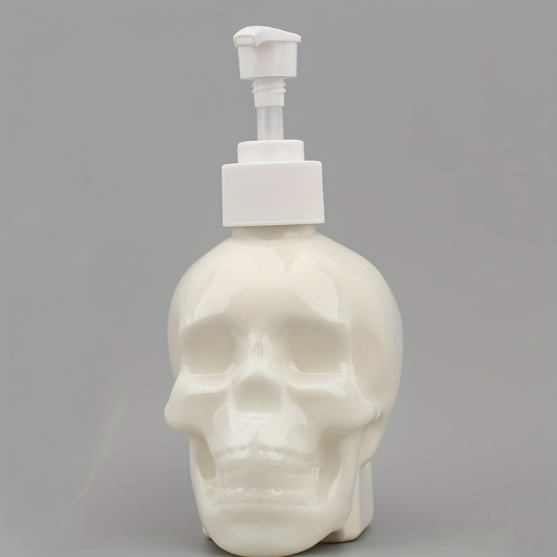 Dispensador de jabón con forma de calavera, botella de plástico PET de 350 ml para champú, gel de ducha, loción, almacenamiento líquido temático de Halloween, decoración para el hogar y el baño