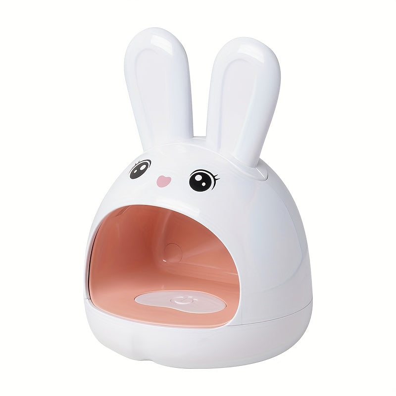 Linterna LED Mini LINGCHIHAO 24W para Uñas de Gel - Portátil y Rápida Secado con Diseño de Conejito, Luz Compacta USB para Manicura y Pedicura, Rosa/Blanco