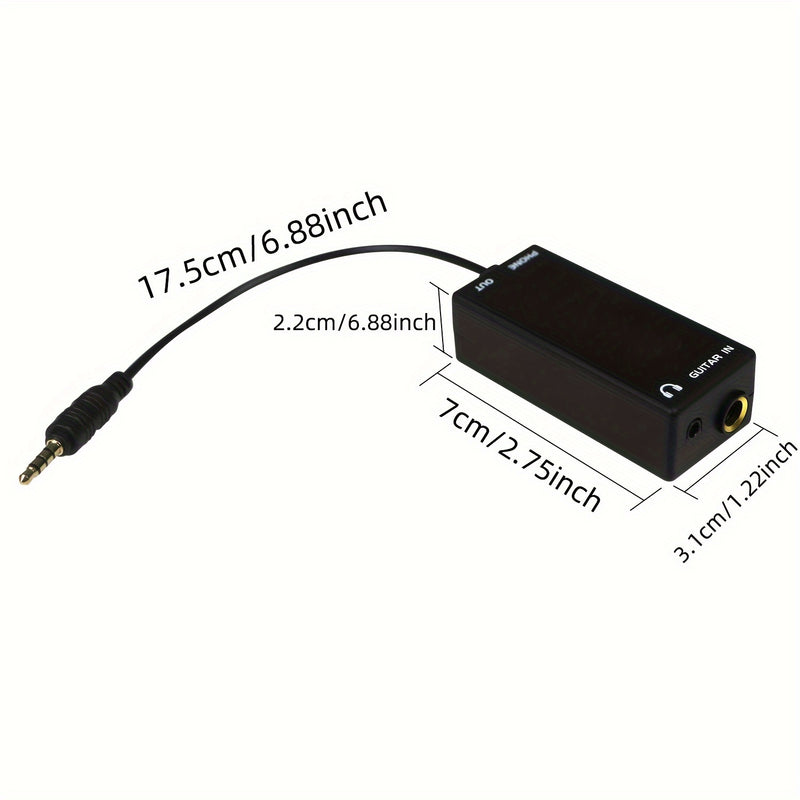 Cable convertidor para instrumentos musicales, conexión de guitarra, bajo, piano eléctrico, batería y altavoz a teléfono móvil, con efectos de grabación