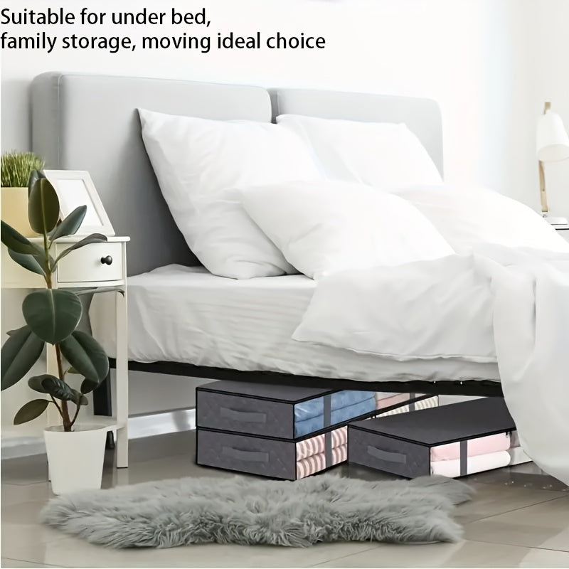 2pcs Bolsas de Almacenamiento Plegables de Gran Capacidad con Ventana Transparente y Asas Duraderas - Cierre de Cremallera Resistente, Organizador de Tela No Impermeable para Ropa, Zapatos, Ropa de Cama y Juguetes - Ideal para la Organización del Hogar,