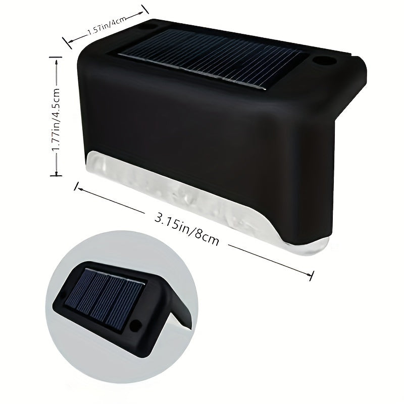 8 luces LED solares para exteriores, opciones de luz cálida y fría (blanco/cálido), diseño de plástico, ideal para iluminación de terrazas, escaleras, cercas y jardines, luces solares para exteriores, eficiencia energética