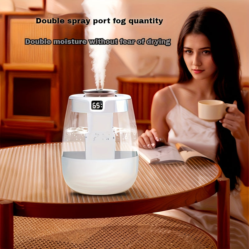 Humidificador USB de gran capacidad, humidificador con pantalla digital para dormitorio y escritorio en casa, diseño de doble rociado de niebla pesada, mini portátil para oficina
