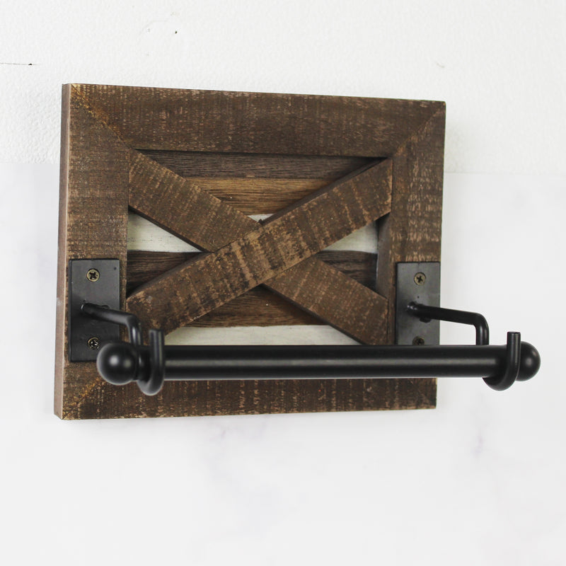 Soporte rústico de madera para papel higiénico de baño, 1 pieza, accesorio de baño, decoración para baño