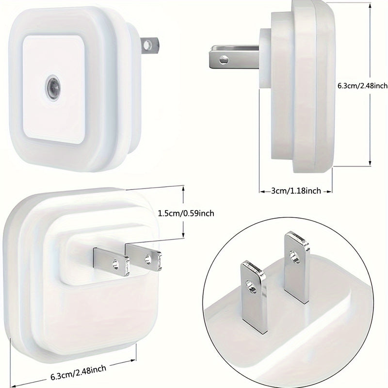 Audeanor 4pcs Luces Nocturnas LED Inteligentes - Encendido/Apagado Automático con Sensor de Movimiento, Iluminación de Pared para Dormitorio, Cocina, Escaleras y Pasillo, Lámpara de Luz Nocturna Inteligente
