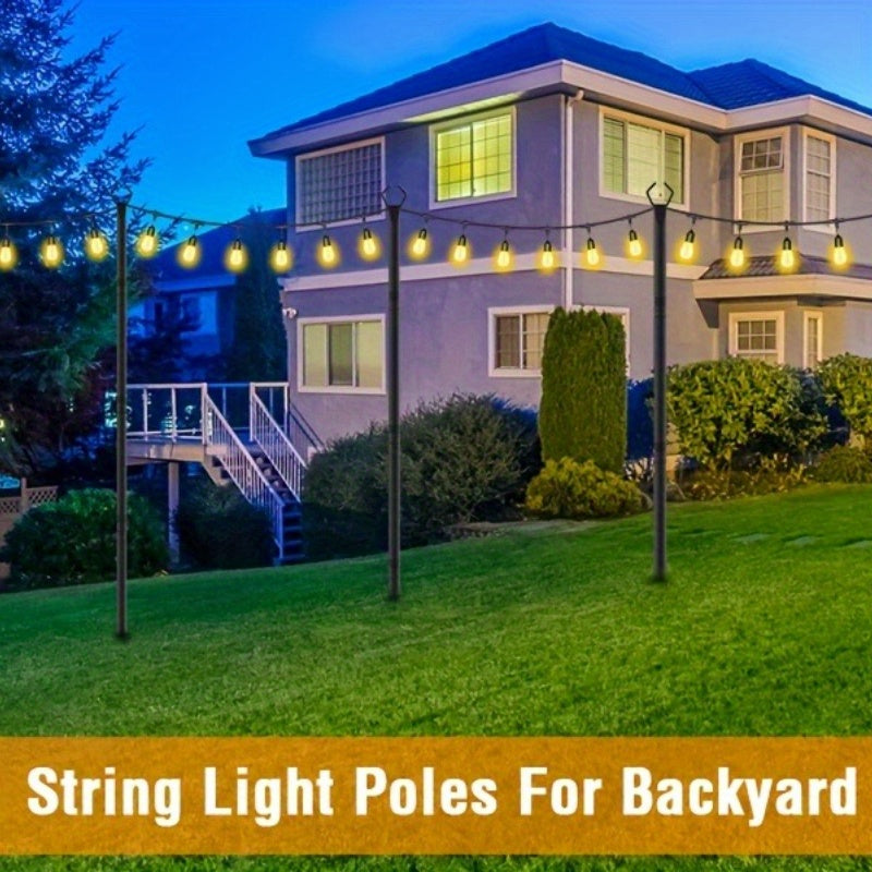 2 Piezas de Postes para Lámparas Exteriores - Construcción Metálica Resistente con Acabado Elegante, Sin Necesidad de Cableado - Para Jardín, Patio, Bodas, Fiestas, Decoraciones Navideñas - Iluminación Moderna de Paisaje, Luz Decorativa, Exhibición de Bo
