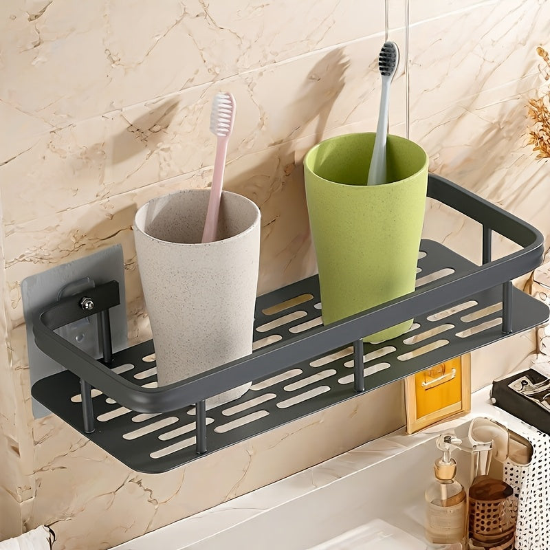 2 piezas Conjunto de soporte para ducha de montaje en pared, metal pulido resistente a la corrosión, organizador de baño para champú, acondicionador y productos de cuidado personal