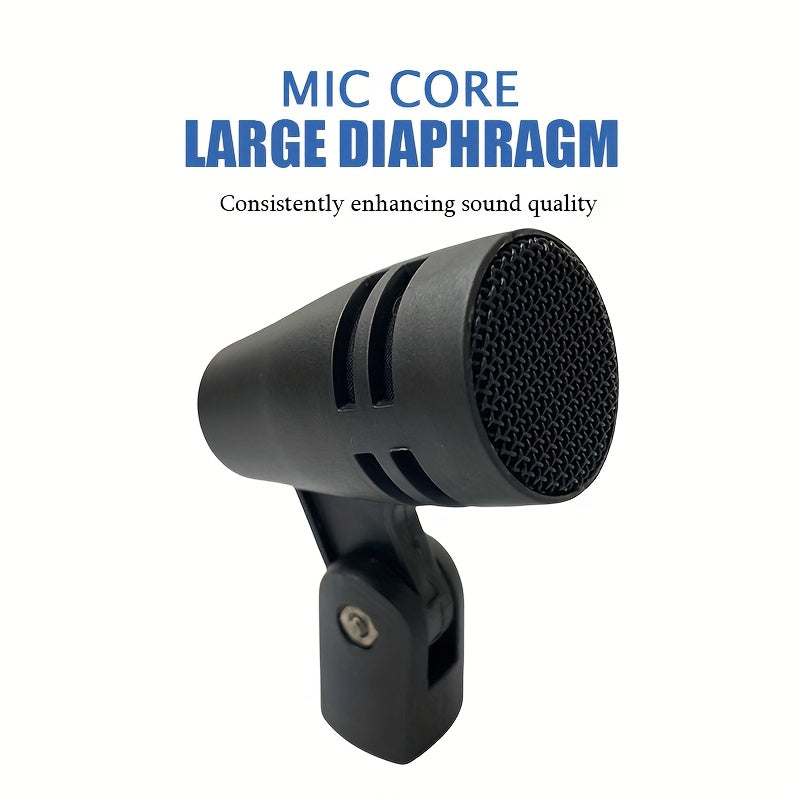 Micrófono Profesional para Batería - Micrófono de Instrumento Cardióide con Cable y Soporte de Brazo Estabilizador, Conexión XLR, Rango Dinámico para Actuaciones En Vivo y Grabación de Estudio, Micrófono para Grabación