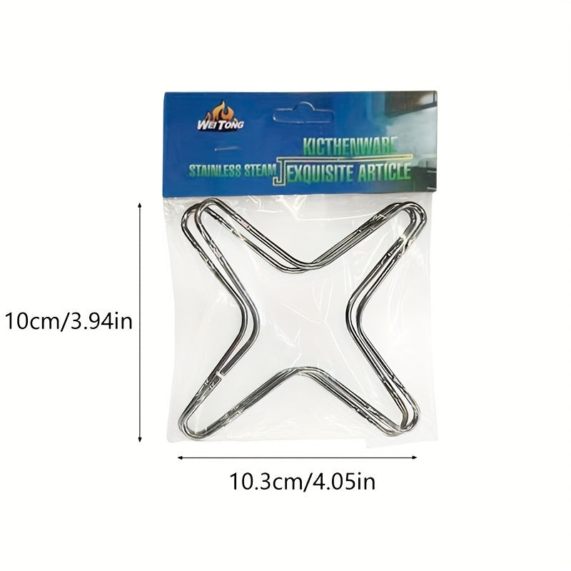 2 paquetes de protectores de rejilla de estufa de gas de acero inoxidable, compatibilidad universal, soporte de olla de cocina para ollas y sartenes pequeñas, no requiere batería