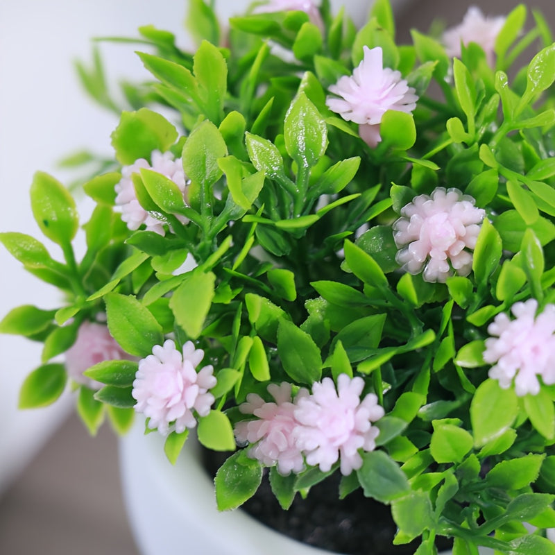 3 piezas de flores artificiales, plantas simuladas en forma de estrellas, maceta blanca de plástico, decoración para escritorio, sala de estar u oficina, estilo nórdico moderno, sin mantenimiento, regalo ideal para entrada, balcón o ventana
