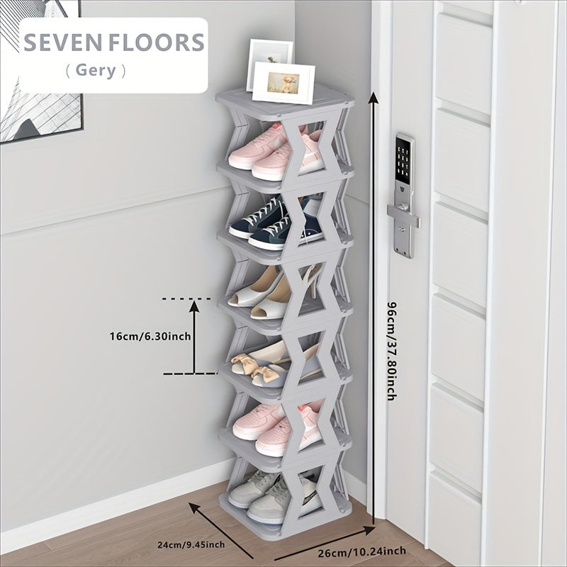1 Pieza, Zapatero Multicapa, Zapatero Alto Y Estrecho, Adecuado Para Espacios Pequeños, Zapatero Plegable, Zapatero Vertical, Estructura Estable