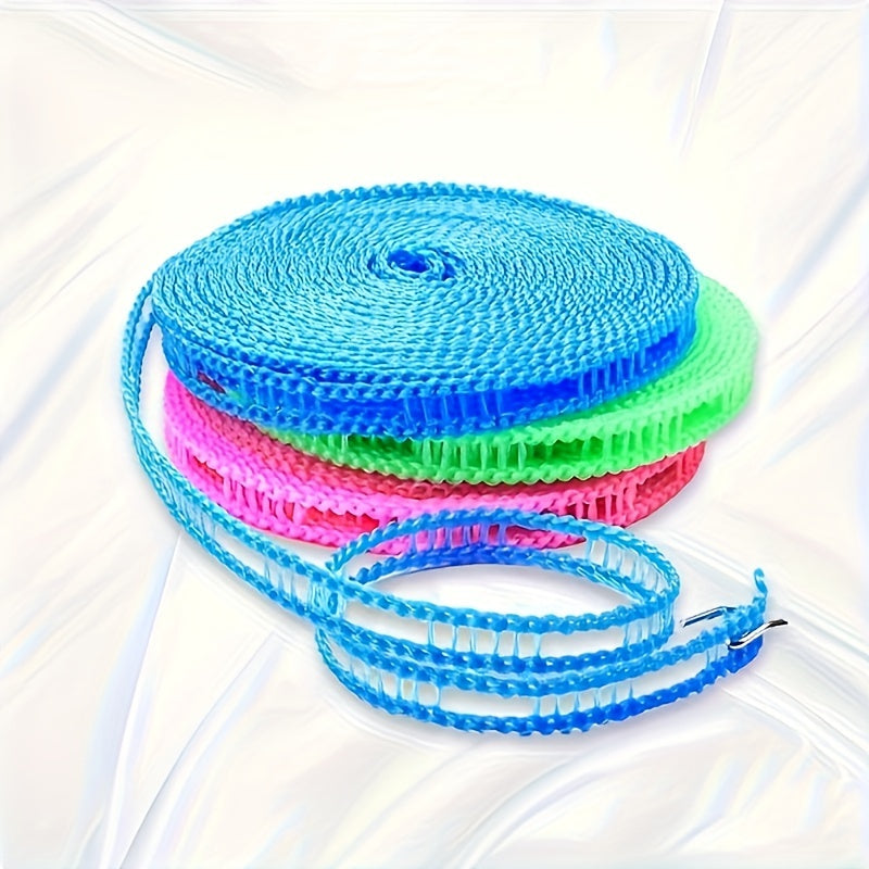 Cuerda de Ropa de Nylon Resistente - 9.8ft Portátil, Antideslizante y a Prueba de Viento para Secado Interior/Exterior, Perfecta para Camping y Dormitorios, Cuerdas de Ropa