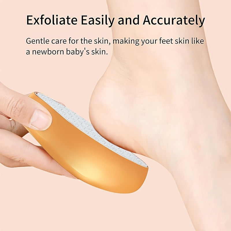 Limpiador de Pies y Exfoliante de Vidrio Nano Duradero - Removedor Ergonómico para Pies Suaves, Sin Batería Necesaria, Molinillo Portátil Beige Claro para Pedicura y Manicura, Herramientas de Cuidado de Pies con Acabado Brillante, Construcción de Calidad