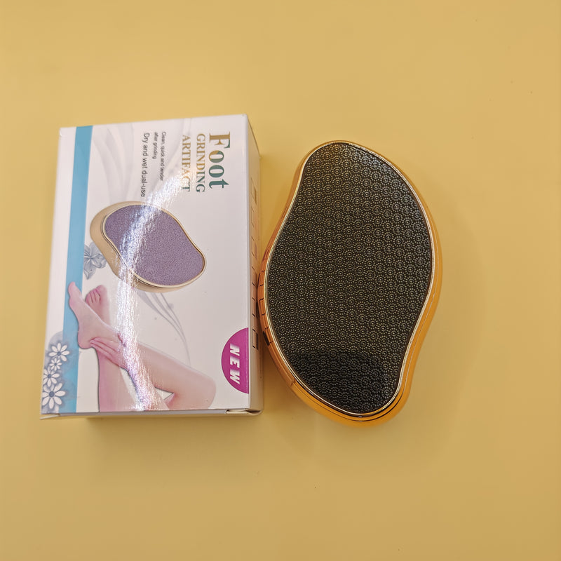Eliminador de Piel Dura - Lima para Pies No Eléctrica, Exfoliante Nano Vidrio Beige Claro y Eliminador, Cuidado de Pies Suave sin Pilas (Rojo/Azul/Amarillo) - Ideal para Hogar, Salón o Viaje - Herramienta Ergonómica Manual, Dispositivo de Pedicura Portát