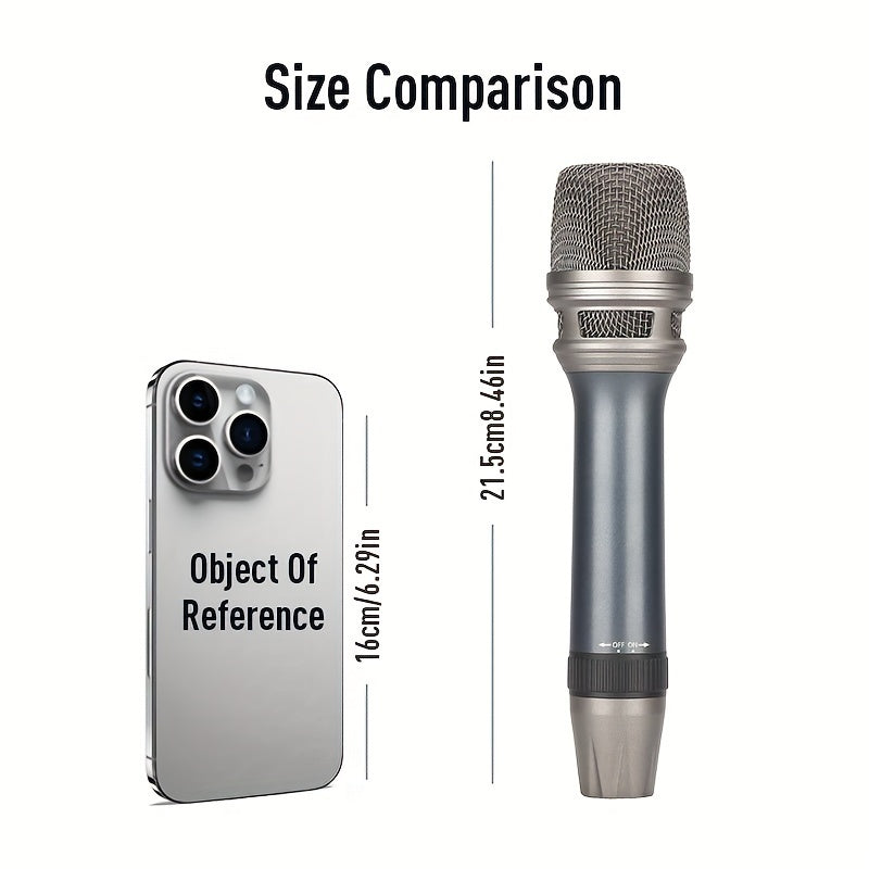 Micrófono vocal dinámico profesional LMBGM - Micrófono de mano unidireccional cardioid con bobina móvil, con interruptor ON/OFF, cable XLR de 177" a jack de 1/4", construcción de aleación de aluminio y protección contra el viento para cantar, karaoke, co