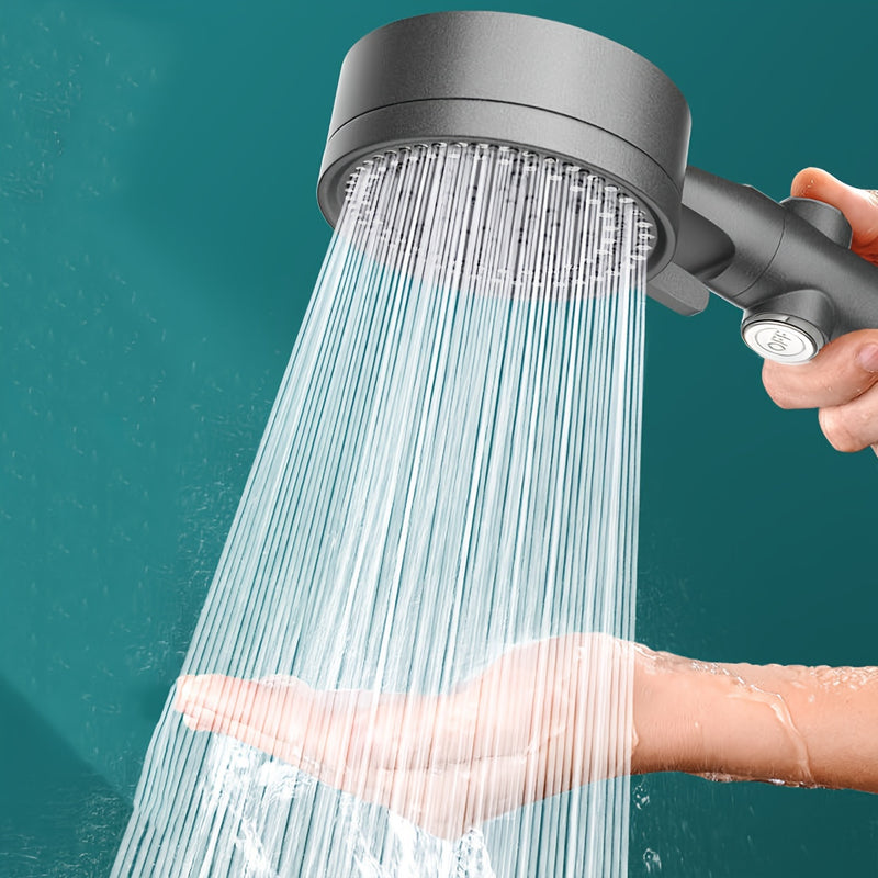 Juego de regadera de mano de alta presión con 5 modos, acabado en color grafito, botón para detener el agua, montaje en pared, sin necesidad de energía eléctrica - Kit completo para renovar el baño