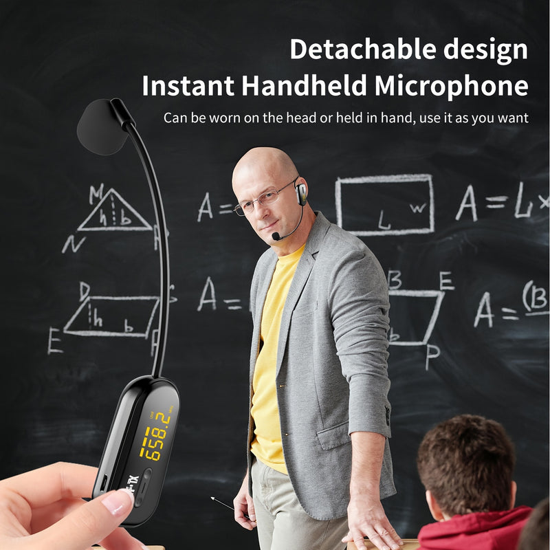Microfono sin varillas JYX, Auriculares Portátiles con Pantalla Digital para Doble Uso, Alcance de Transmisión de 30 Metros, Adecuado para Guías Turísticos/Enseñanza/Habla/Reuniones