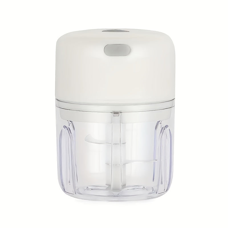 Picadora Eléctrica de Ajo Recargable USB - 100ml/250ml Fuerte y Duradera con 1500 RPM para Chile, Jengibre, Verduras con Bloqueo de Seguridad, Tapa Transparente & Diseño Fácil de Limpiar, Electrodoméstico Compacto, Herramienta de Preparación de Alimentos