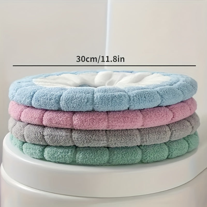 1 cojín para inodoro grueso, cojín extraíble para inodoro, funda universal tejida y cálida para inodoro, cojín lavable para inodoro, cubierta suave de invierno para inodoro, accesorios para baño