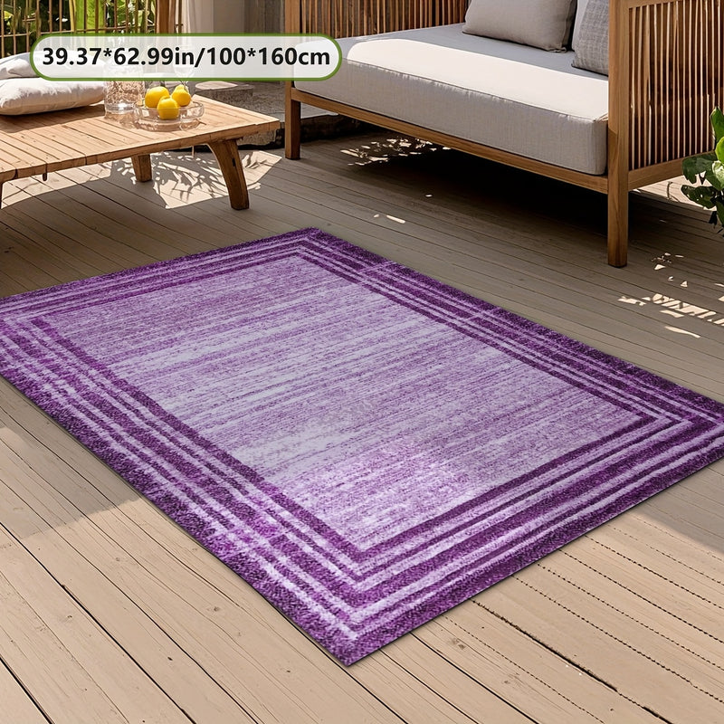 Alfombra de Exterior Golden Diamond Velvet + 800g/m² con Revestimiento de Punto Suave, Diseño Degradado en Morado, Estilo Moderno, Decoración para el Hogar, Ideal para Patio, Camping y Picnic, Perfecta para Primavera y Verano, Disponible en Varios Tamaño