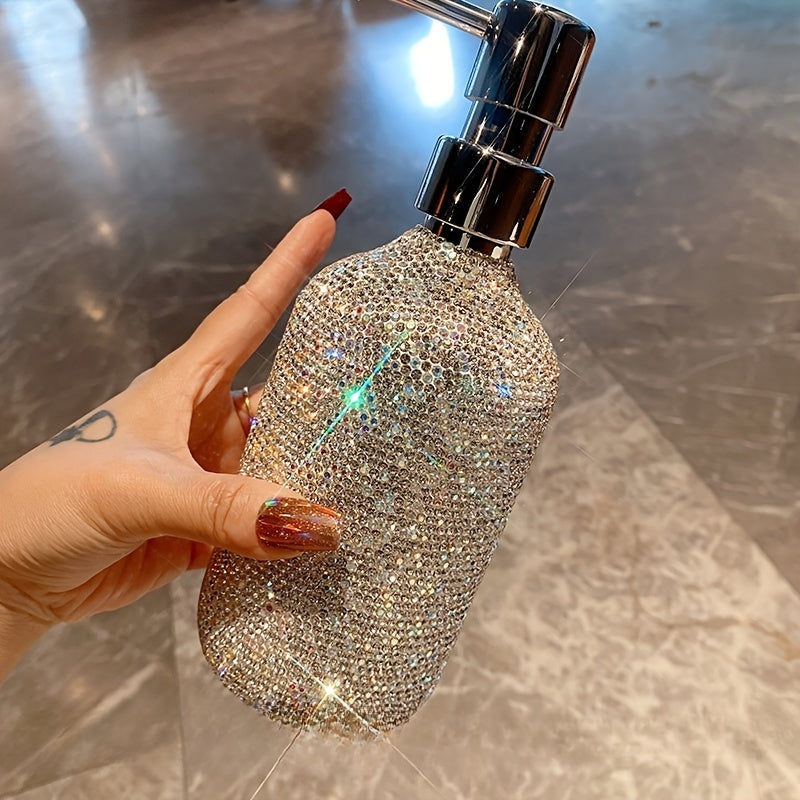 Botella de condicionador de baño de diamantes creativos de lujo, champú, gel de ducha, botella vacía de plástico de alta gama, presurizada, dividida, nueva.