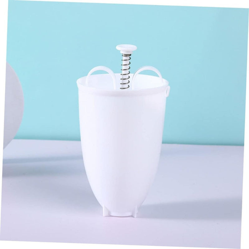 Fabricante de donas fácil de usar - Molde de donas mini blanco ABS con mango con resorte, perfecto para hornear en casa, suministros para hornear donas.