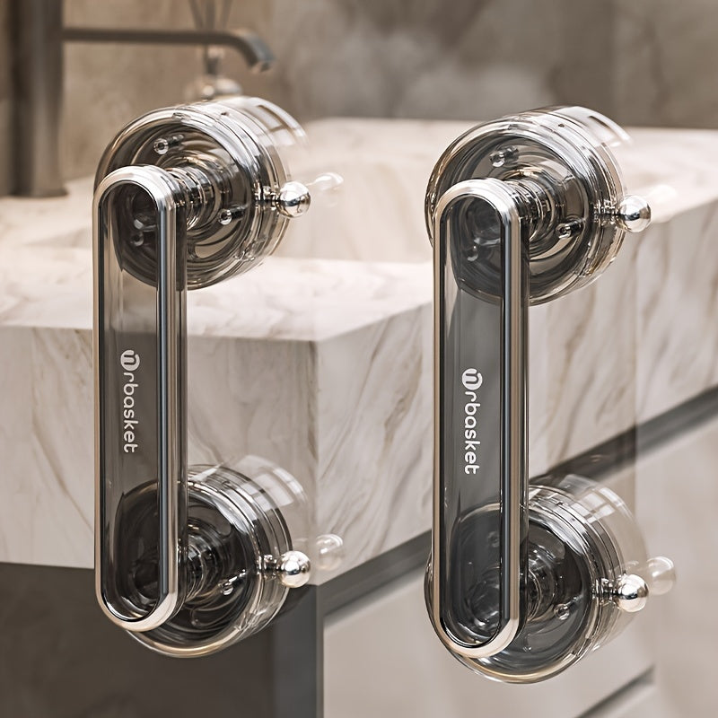 Asa de ventosa de plástico para baño, Barra de agarre multifuncional para ducha, Instalación sin taladrar, Compatible con áreas húmedas, Uso versátil para nevera de cocina, armario - 1 unidad