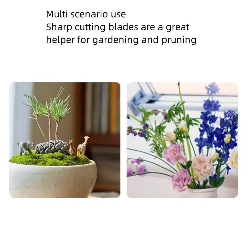 1 pieza de tijeras de poda ergonómicas de acero inoxidable con agarre antideslizante - Hojas duraderas y afiladas para un cuidado eficiente del jardín y la hierba, ideales para cortar ramas y podar plantas, tijeras de jardín.