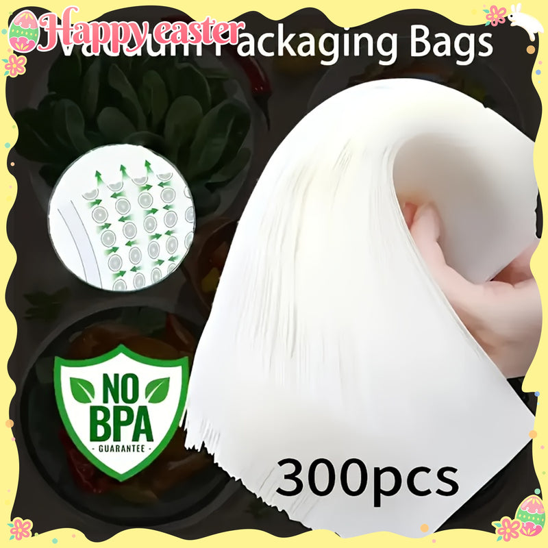300 unidades de Bolsas de embalaje al vacío libres de BPA, Bolsas de almacenamiento de alimentos reutilizables, Bolsas de almacenamiento de alimentos herméticas para la organización de la cocina, Accesorios de conservación al vacío para el almacenamiento