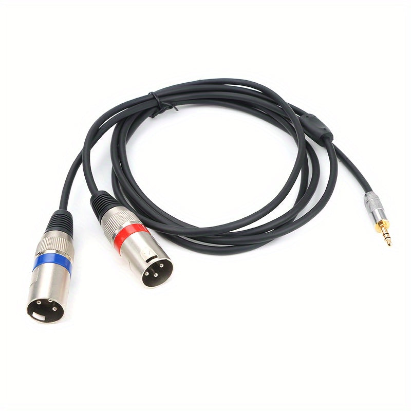 Cable de Audio Macho de 3.5mm a XLR Chapado en Oro Premium - Cobre Puro, Conector Dual XLR para Teléfonos Móviles y Computadoras a Consolas de Mezcla