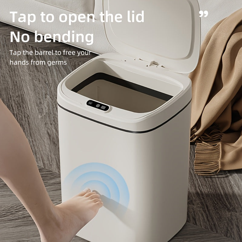 Basurero Inteligente con Cierre Silencioso - A Prueba de Olores, Varias Capacidad 12.0 L/14.01 L/16.01 L Adecuado para Cocina, Baño, Sala de Estar, Oficina - Alimentación por Pilas AA, Calificación Alta: IPX-5
