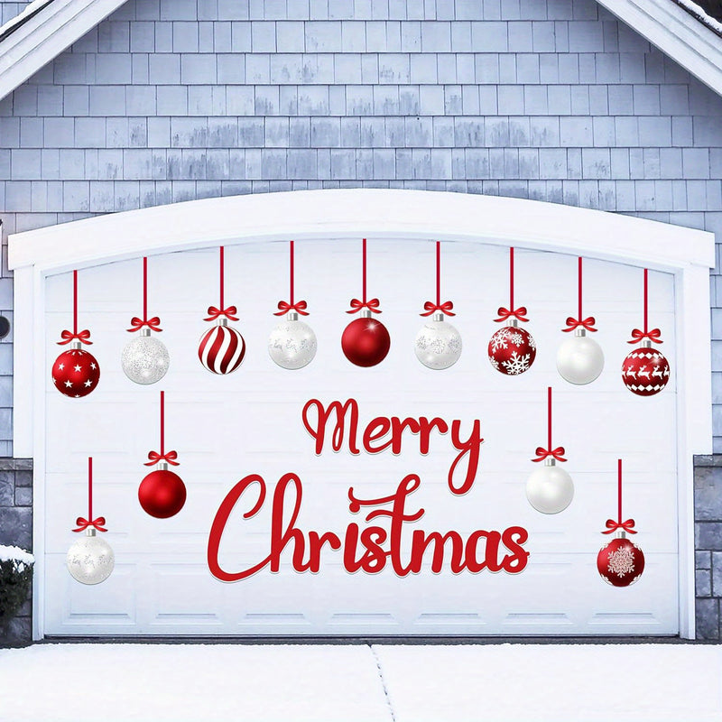31piezas Decoraciones de Navidad para Puertas de Garaje Magnetas - Bola de Navidad Feliz Fiestas Refrigerador Cocina Decoración - Decoraciones de Navidad - Selección Polichromática