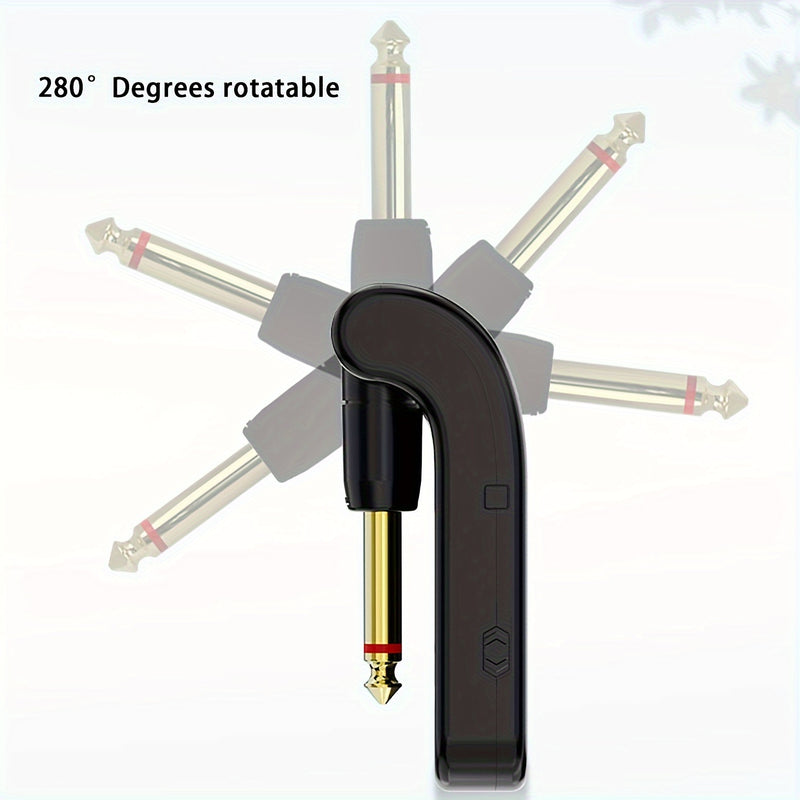 Sistema inalámbrico para guitarra de 2.4 GHz con batería recargable - Chip de alta calidad, 10 horas de duración, emparejamiento automático para guitarras eléctricas, bajos y más - Negro, transmisor inalámbrico para guitarra