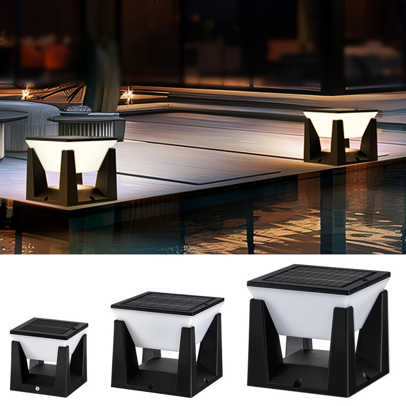 Lámparas de pared solares Amaryllis para exteriores - Blanco y negro, plástico duradero, iluminación de paisaje eficiente en energía para hogar y jardín, batería de litio cargada por energía solar, capacidad, iluminación exterior | Lámparas de pared mode