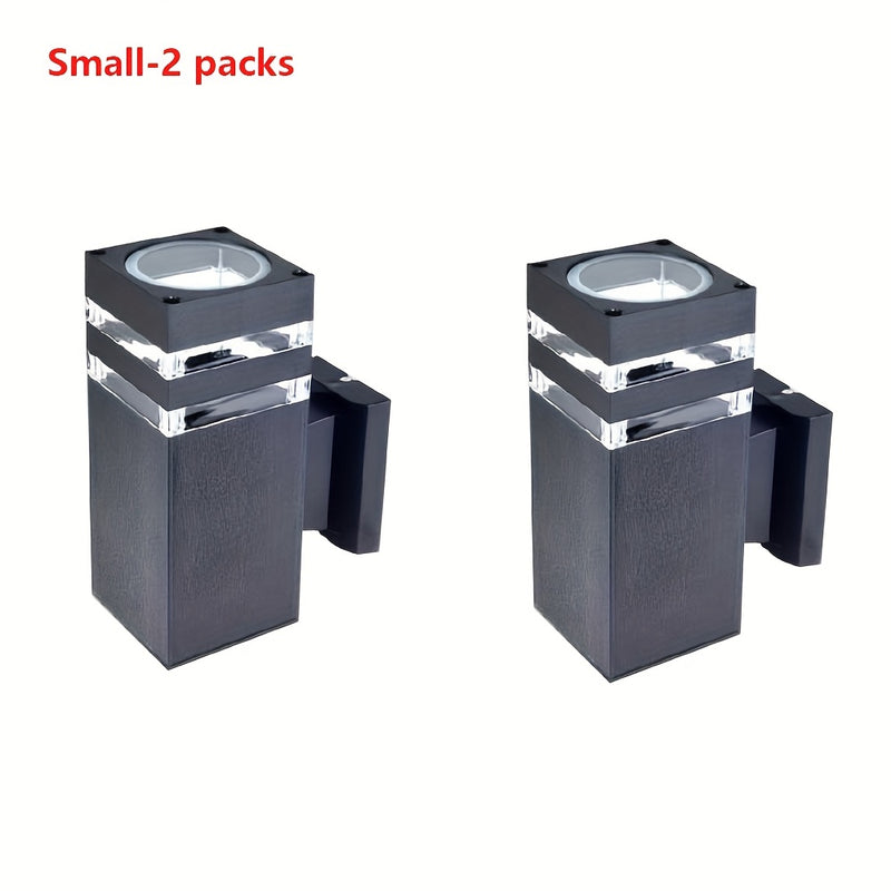 1/2 piezas de lámpara de pared para exterior con base E27 reemplazable, ideal para porche, puerta principal, jardín, balcón o escaleras (no incluye focos)