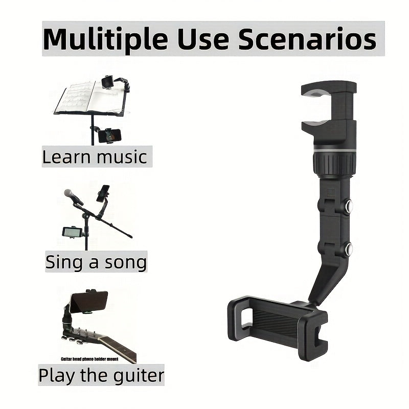 Soporte de teléfono en forma de L giratorio de 360° ajustable - Material PP premium, multiusos para coche y hogar, navegación GPS, reproducción de música, práctica de guitarra - Plástico duradero, no requiere energía, soporte de teléfono para coche